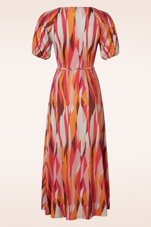 WNT Collection - Emma Midi Wrap Dress in Multi 3