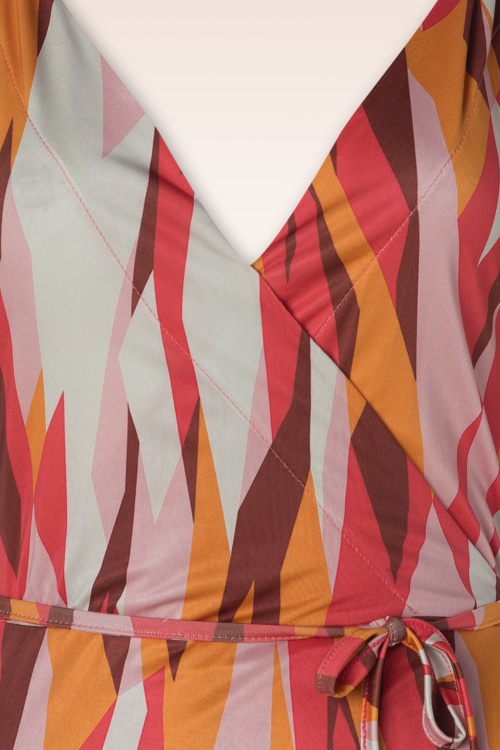 WNT Collection - Emma Midi Wrap Dress in Multi 4
