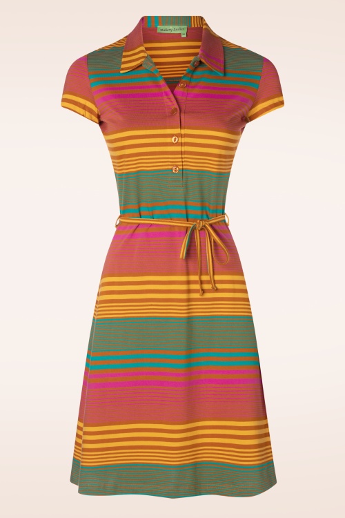 Bakery Ladies - Tilly Polo Kleid in garngefärbtem Karamell