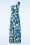 Vintage Chic for Topvintage - Olga Flowers One Shoulder maxi jurk in blauw 2