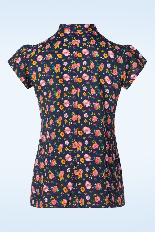 Circus - Anna Lima Flower top in blauw 2
