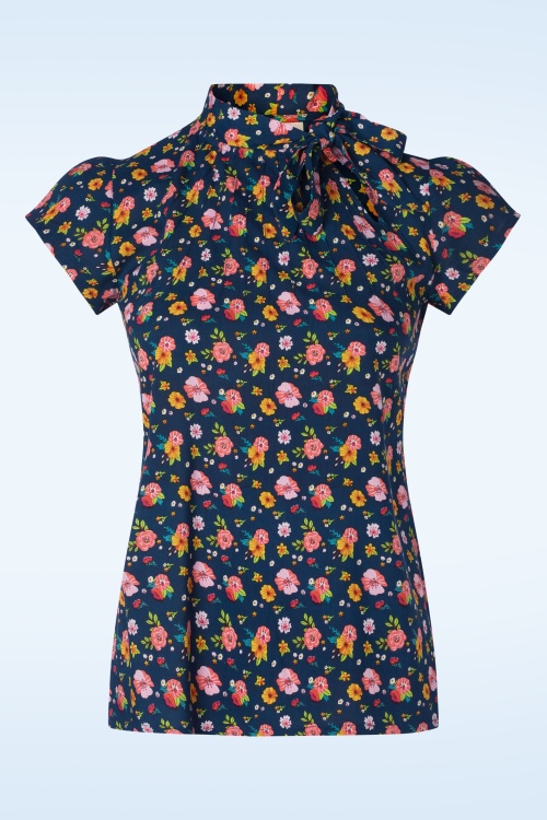 Circus - Anna Lima Flower Top in Blue