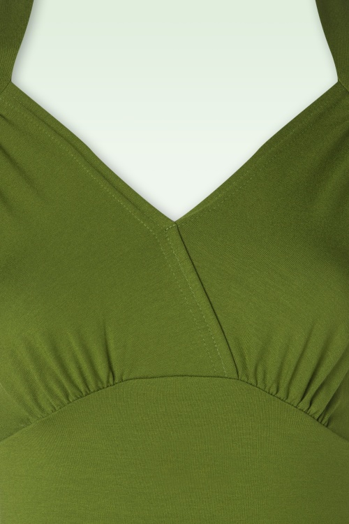 Very Cherry - Trikot Sweetheart Top in Deluxe Olive 3