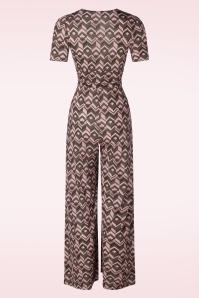 Vintage Chic for Topvintage - Gina Geo Print Jumpsuit in Brown 3