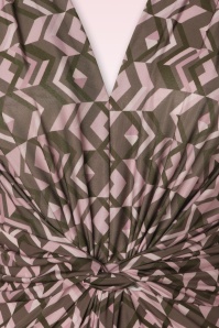 Vintage Chic for Topvintage - Combinaison à motif géométrique Gina en brun 4
