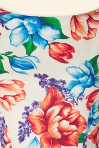 Vintage Chic for Topvintage - Cindi Floral Swing Kleid in Creme 3