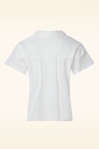 Surkana - Chemisier coupe ample Olly en broderie anglaise blanc 4