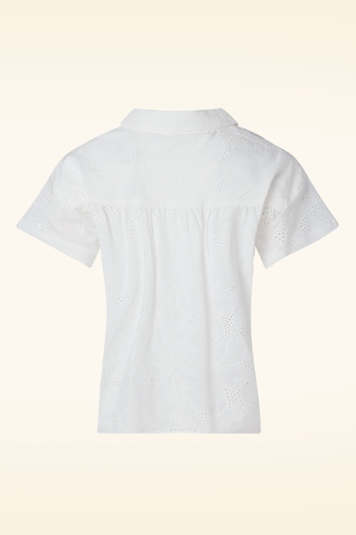Surkana - Chemisier coupe ample Olly en broderie anglaise blanc 4
