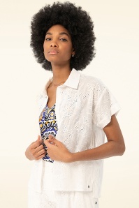 Surkana - Olly oversized broderie blouse in wit