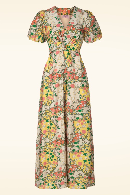 Topvintage Boutique Collection - Topvintage exclusive ~ Phoebe maxi jurk in multi