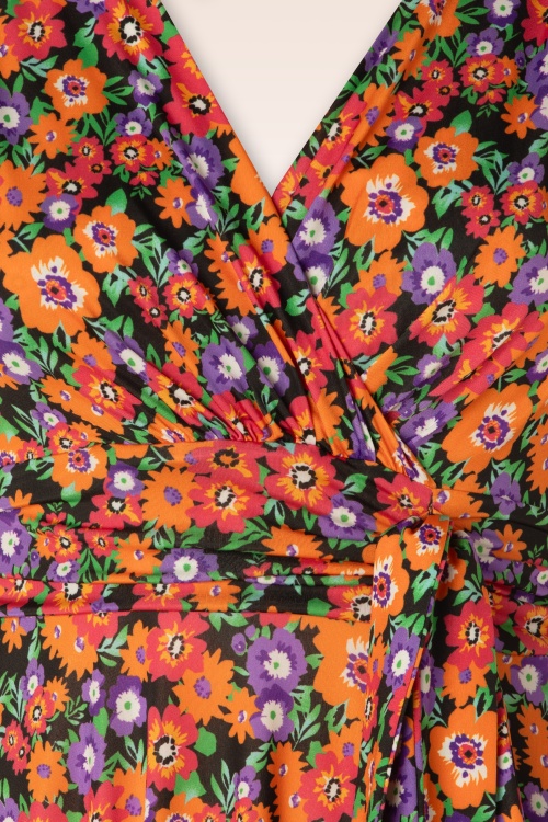 Vintage Chic for Topvintage - Robe corolle fleurie Jane en multicolore 3