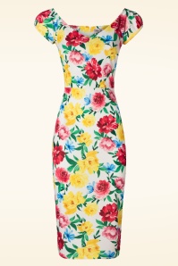 Vintage Chic for Topvintage - Olga Flowers One Shoulder Maxi Dress in Blue