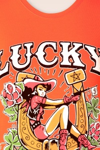 Queen Kerosin - Lucky T-Shirt in Orange 3