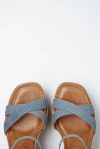 Tamaris - Jenna Platform sandalen in denim blauw 2