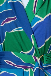 K-Design - Vera Crossover maxi jurk in blauw en groen 3