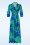K-Design - Robe cache-coeur longue Vera en bleu et vert 2