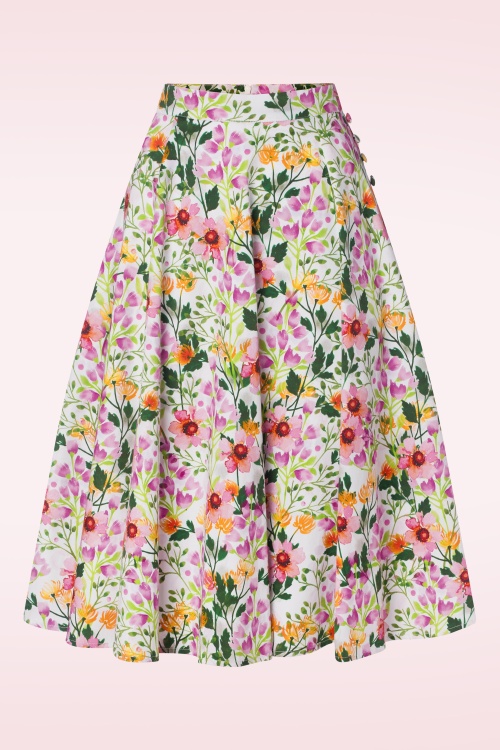 Hearts & Roses - Daphne Floral Swing Skirt in Multi