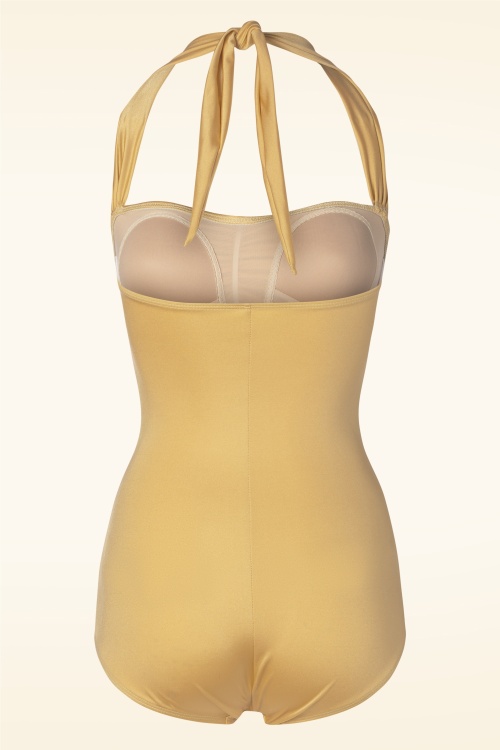 Esther Williams - Classic Fifties One Piece badpak in goud 2