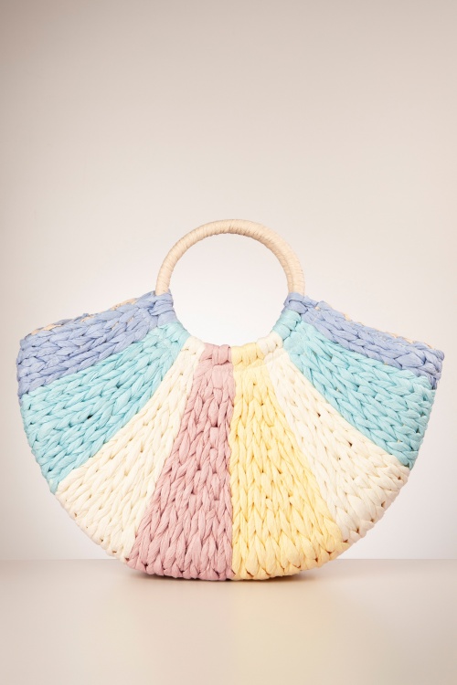 Amici - Orleans Woven Rattan Bag in Pastel 2