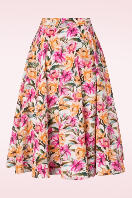 Hearts & Roses - Arabella Floral Swing Skirt in Multi 2