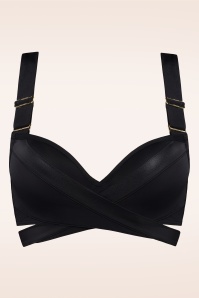 Marlies Dekkers - 50s Cache Coeur Push Up Bikini Top in Black 2