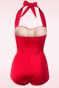 Esther Williams - Klassiek jaren vijftig eendelig badpak in rood 4