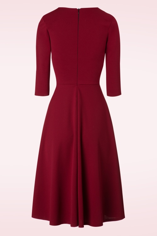 Vintage Chic for Topvintage - Ruby Swing Dress Années 1950 en Bordeaux 2