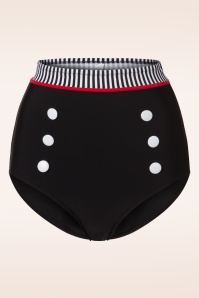 Belsira - Debra Polkadot Stripes Bikini Pants Années 50 en Noir et Blanc