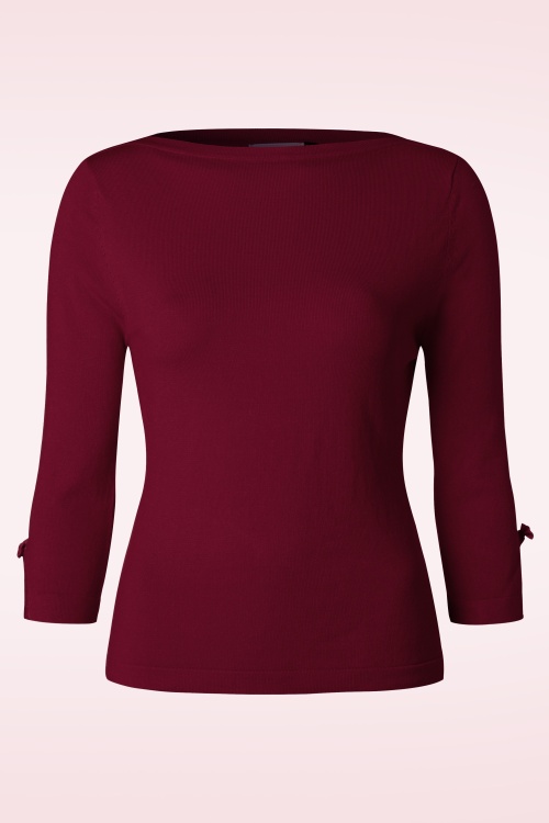 Banned Retro - 50s Addicted Sweater in Burgundy