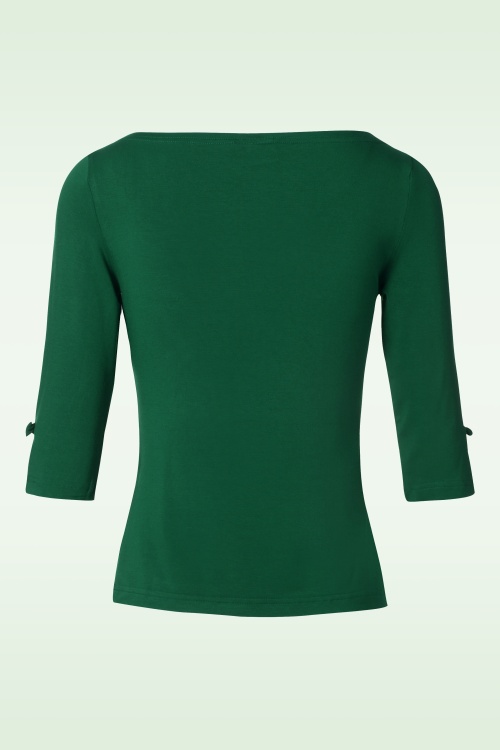 Banned Retro - Modern Love Top in Forest Green 2