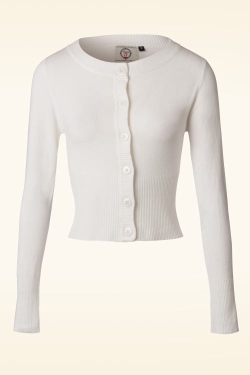 Banned Retro - 50s Dolly Cardigan in Ivory White