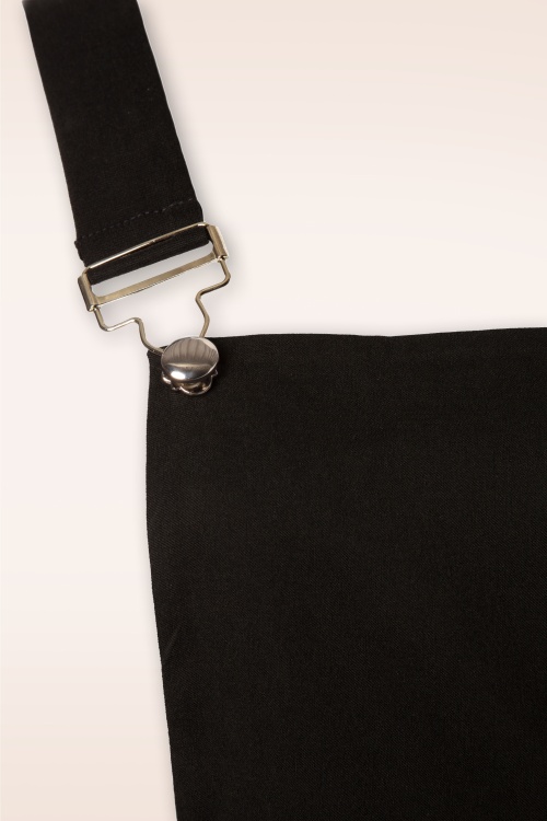 Collectif Clothing - 50s Kayden Overalls Swing Dress in Black  3