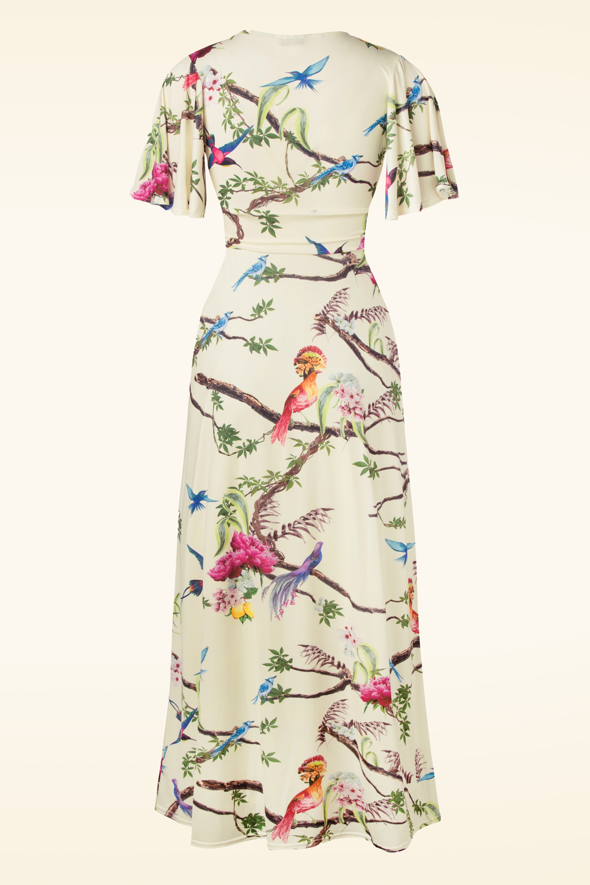 Vintage Chic for Topvintage - Helene Lemon Tropical Maxi Dress Années 50 en Crème 2