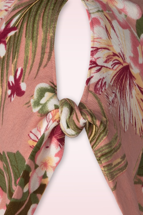 Vixen - Tropisches Blumen Midi Kleid in Pink 3