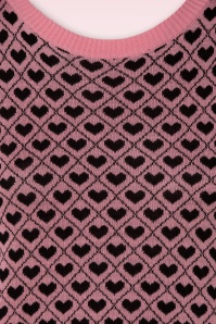 Vixen - Heart Pattern Sweater Années 50 en Rose 3