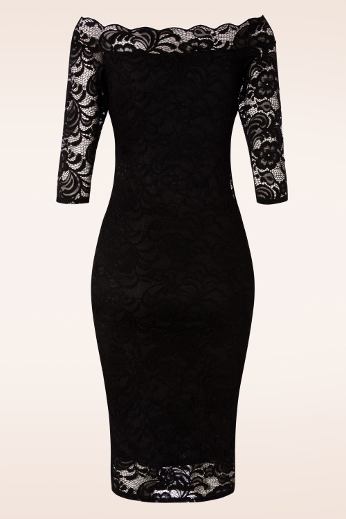 Vintage Chic for Topvintage - 50s Vera Lace Pencil Dress in Black 2