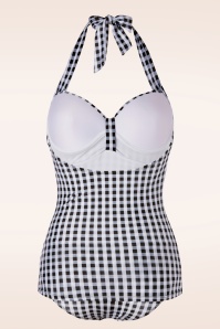 Belsira - 50s Gigi Gingham Swimsuit in Black and White  4