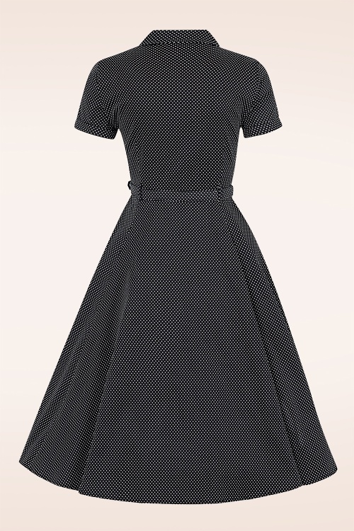 Collectif Clothing - Caterina Mini Polka Dot Swing-Kleid in Schwarz 4