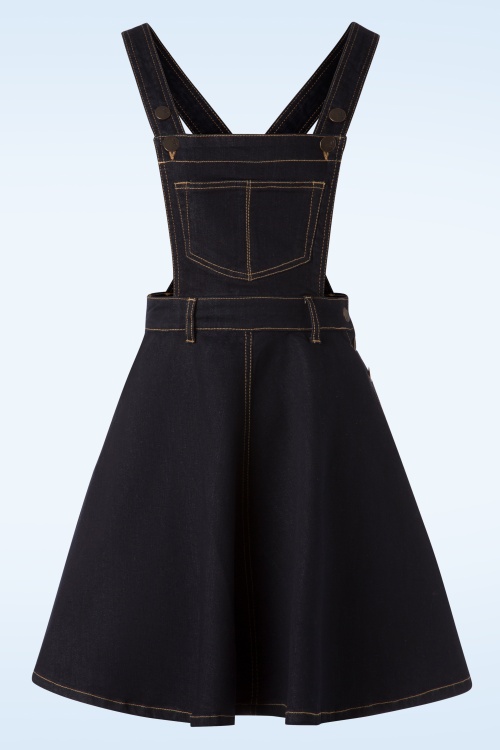Bunny - 50s Dakota Pinafore Dress in Black