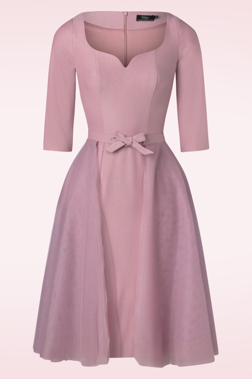 Vintage Diva - The Patrizia Pencil Dress en Rose Poudré 2