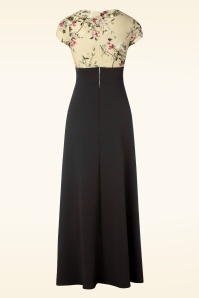 Vintage Chic for Topvintage - Rinda Floral Maxi Dress in Black 2