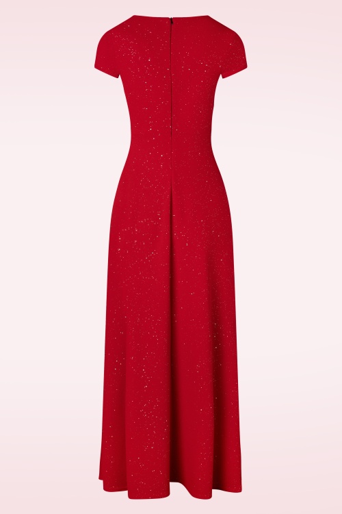 Vintage Chic for Topvintage - Rinda Glitter Maxi Dress en Rouge 2