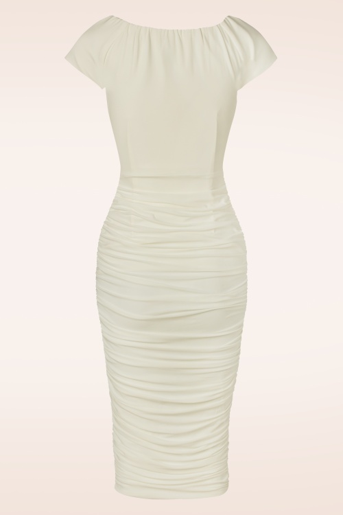 Glamour Bunny - Norma Jeane Pencil Dress in White 7