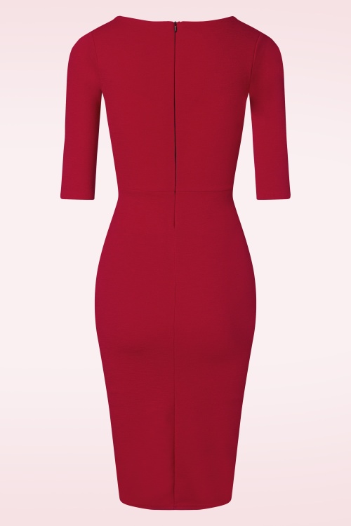 Vintage Chic for Topvintage - Elise pencil jurk in rood 2
