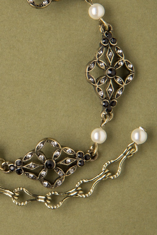 Lovely - Victorian Filigree Bracelet Années 20 en Noir 2
