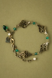 Lovely - 20s Victorian Filigree Bracelet in Emerald 2
