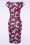 Vintage Chic for Topvintage - Darla Floral Pencil Dress Années 50 en Rouge Raisin 2
