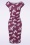Vintage Chic for Topvintage - Darla Floral Pencil Dress Années 50 en Rouge Raisin