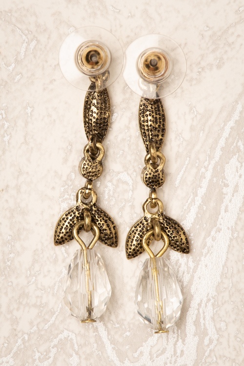 Lovely - 20s Lula Crystal Earrings in Gold 3