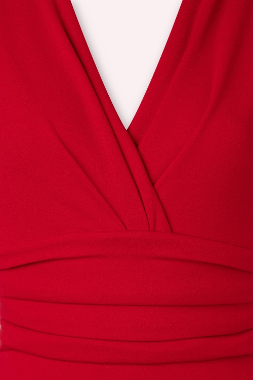 Vintage Chic for Topvintage - Vivien pencil jurk in diep rood  3